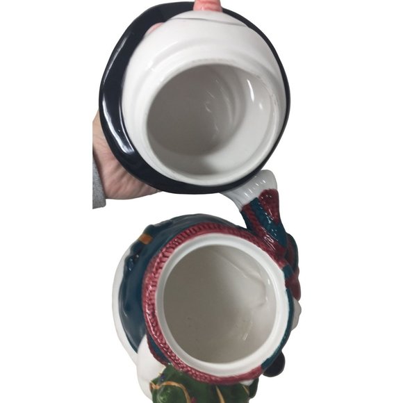 Fun and Festive Smiling Ceramic SNOWMAN COOKIE Jar - Great Holiday Kitchen Decor - Picture 5 of 9